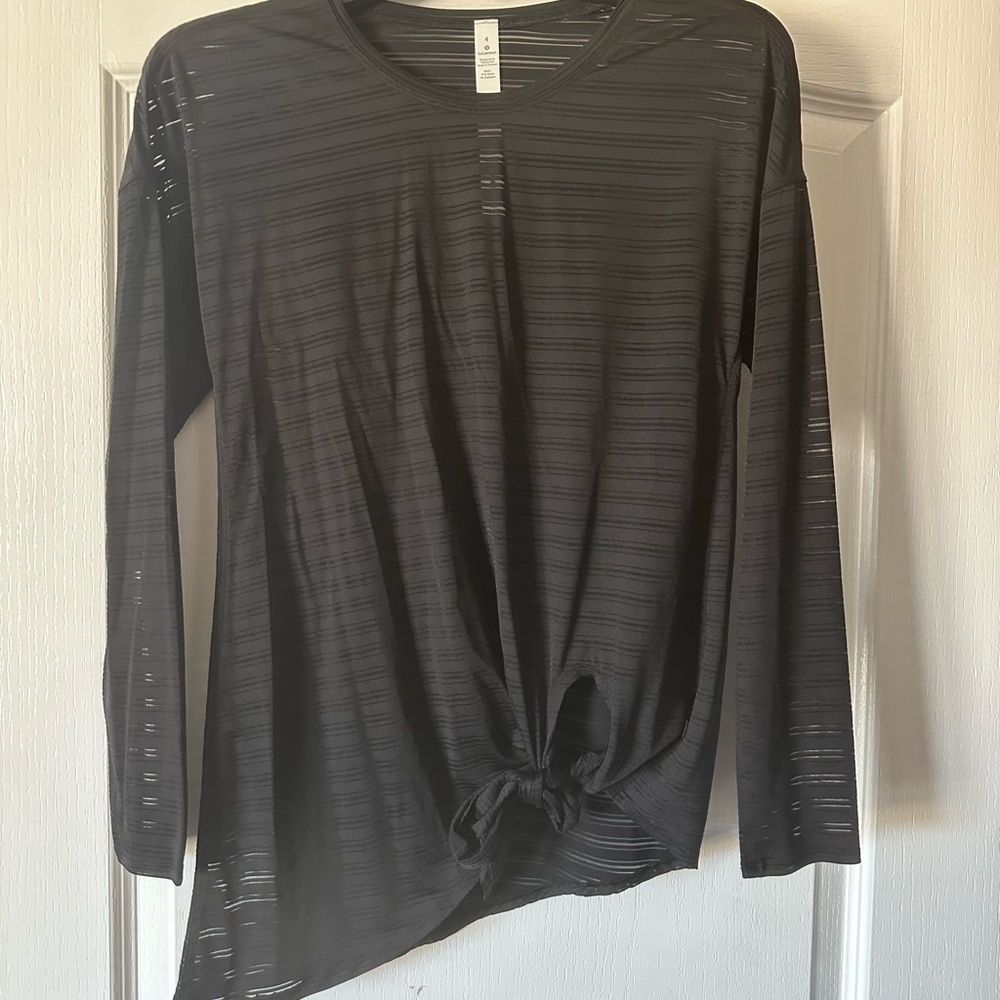lululemon athletica Black Long Sleeve Top with Knot Detail